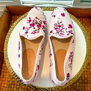 J. Crew Pink Floral Loafers  NWOT  Size 8-1/2